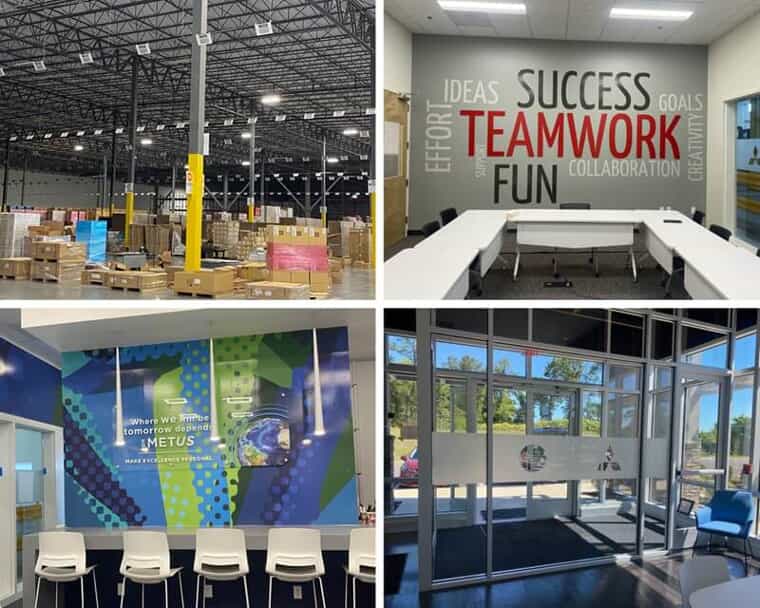 An image compilation of interior wall signage.